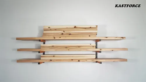 Miniatura 6 de KF1004 Estante de almacenamiento de madera Sistema de 3 niveles, 110 libras por nivel, tornillos de chapa metálica duraderos, estante de madera