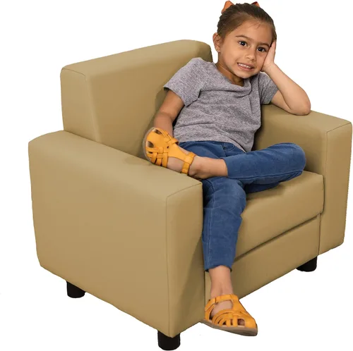 Factory Direct Partners SoftScape Inspired Playtime - Silla de lectura clásica, muebles tapizados de grado comercial para niños, para el hogar, Arena