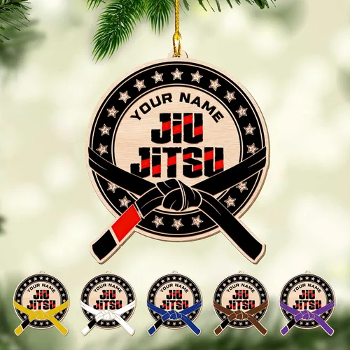 Miniatura 7 de Adorno de Jiu Jitsu personalizado, regalo para Navidad 2025, hombres y mujeres, equipo de Jiu Jitsu, adornos de Jiu Jitsu brasileño para Navidad
