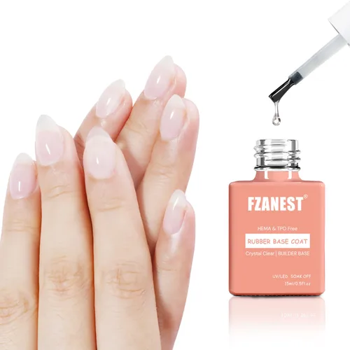 Miniatura 9 de FZANEST - Gel de base de goma para uñas, esmalte de uñas de gel transparente de formación, capa base de goma elástica, gel de extensión en una