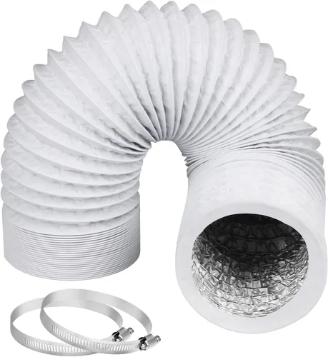 Miniatura 15 de Omont Manguera de ventilación para secadora de 4 pulgadas, 10 pies, tubo de conducto de aire flexible con aislamiento de aluminio, kit de manguera
