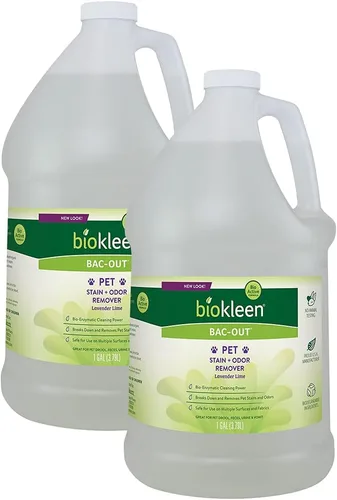 Biokleen Bac-Out Removedor de Manchas para Mascotas - 2 Galones - Enzimático, Natural, Destruye Manchas y Olores de Forma Segura, para Manchas de