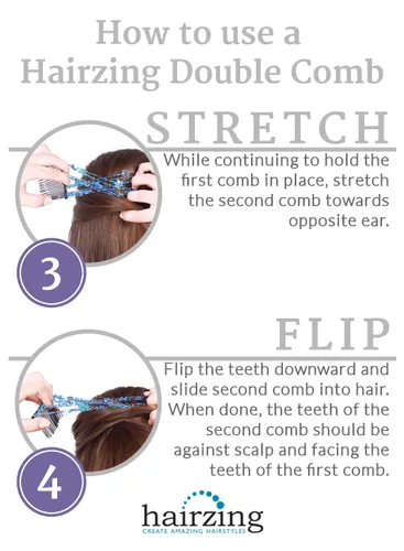 Miniatura 4 de HairZing - Abrazador para cabello fino, fino, corto y liso, estilos fáciles y cómodos, añade volumen sin presión, doble peine con elástico