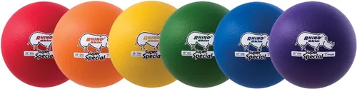 Miniatura 8 de Champion Sports Juego de bolas de dodgeball de rebote súper alto de piel de rinoceronte de 6.3 pulgadas