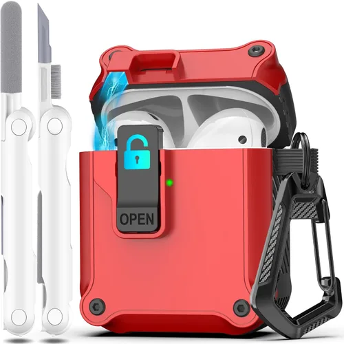 Miniatura 51 de R-fun - Funda para audífonos compatible con AirPods de 4.ª generación 2024, cubierta protectora de expulsión automática a prueba de caídas, puerto