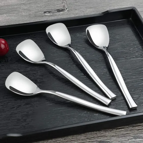 Miniatura 3 de Idomy Juego de 12 cucharas de helado de postre de acero inoxidable, 5.51 pulgadas