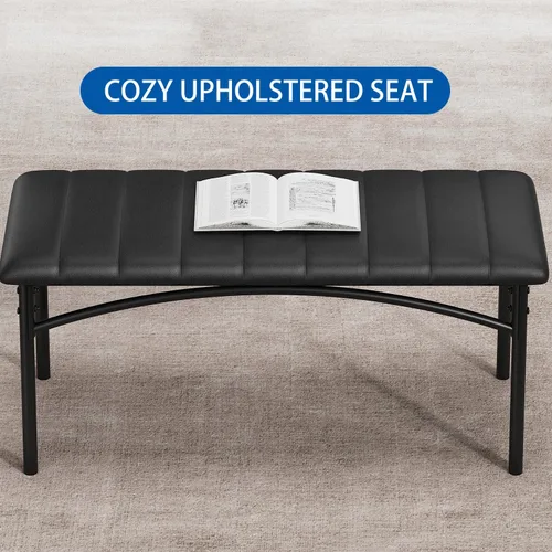 Miniatura 7 de IDEALHOUSE Juego de mesa de comedor para 4, mesa de cocina con sillas para 4, mesa de comedor rectangular de madera con banco tapizado para espacios