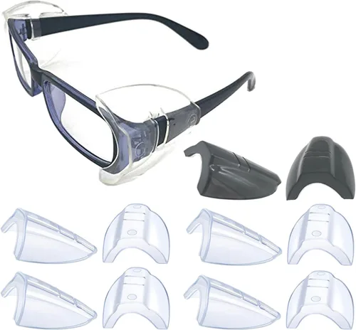 5 pares de protectores laterales para lentes de seguridad, protectores laterales deslizantes, se adaptan a marcos de anteojos medianos a grandes (4