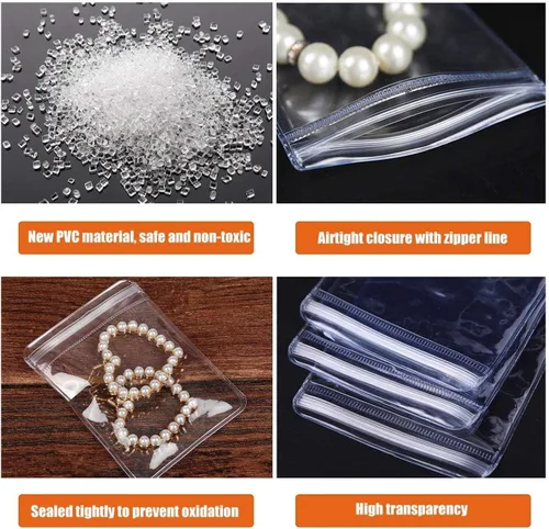 Miniatura 4 de GSXRB Pequeñas bolsas de joyería de PVC - Bolsa de embalaje para anillos y aretes (100 unidades, 2.36 x 3.15 pulgadas)