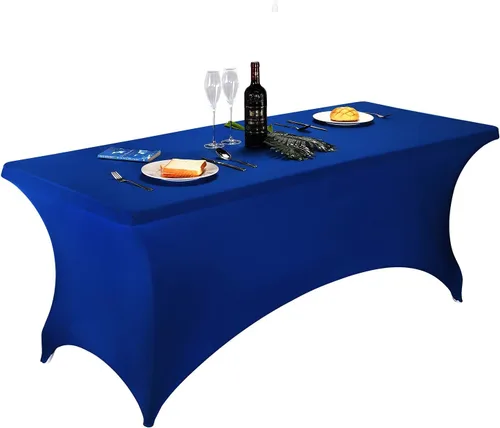 Miniatura 43 de LZY Cubierta de Mesa Elástica Ajustable de Spandex para Mesa Plegable de 6 pies, 4 pies o 8 pies, Mantel de Cóctel Rectangular, Perfecto para Champn
