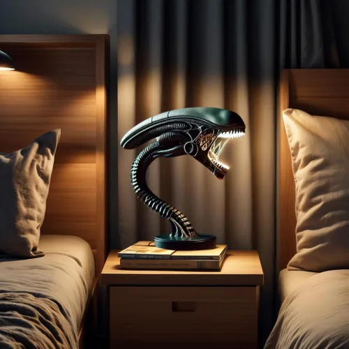 Miniatura 3 de Luz nocturna de monstruo espacial, lámpara de mesa de resina de película 3D, decoración LED de ciencia ficción, regalo personalizado hecho a mano #1