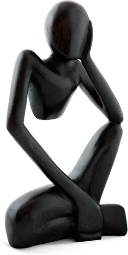 Miniatura 3 de G6 Collection Estatua abstracta de madera de 12 pulgadas hecha a mano para pensar, hombre pensante, arte moderno, decorativo, único, decoración