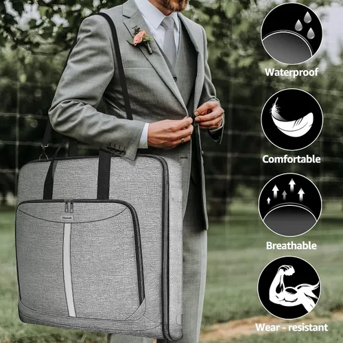 Miniatura 6 de Bolsa de mano para ropa bolsa de viaje grande bolsa de viaje para fin de semana bolsa de vuelo con bolsa de zapatos para hombres y mujeres