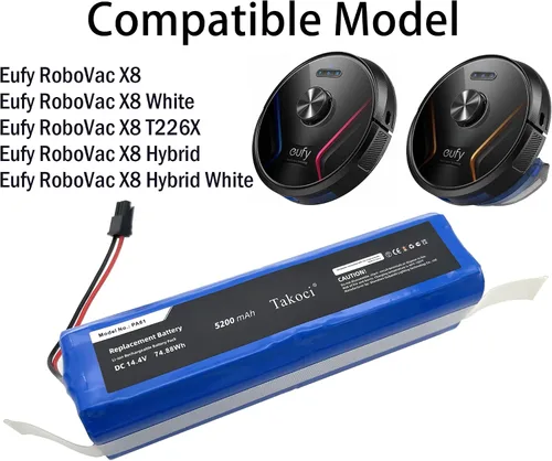 Miniatura 2 de Batería de repuesto de 5200 mAh para Eufy RoboVac X8 Series Robot Aspiradora compatible con número de pieza Eufy PA61 Batería de robot barrido 14.4V