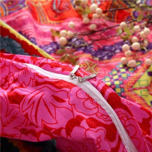 Miniatura 5 de Omelas - Juego de funda de edredón bohemio tamaño Queen, ropa de cama floral boho colorida, edredón súper suave de microfibra, funda de edredón