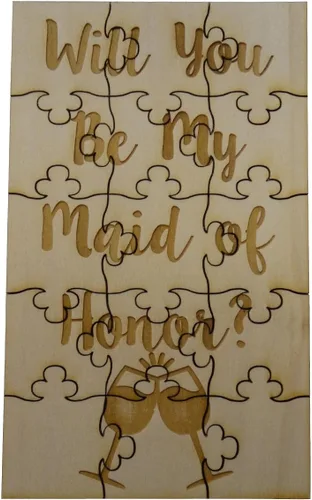 Miniatura 11 de Will You Be My Maid of Honor - Rompecabezas de madera de tilo de 15 piezas, para boda y fiesta nupcial