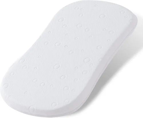 Miniatura 13 de Colchón de moisés para bebé, 24" x 20.8" x 2" colchón de espuma viscoelástica de gel de doble cara con funda suave transpirable extraíble que se