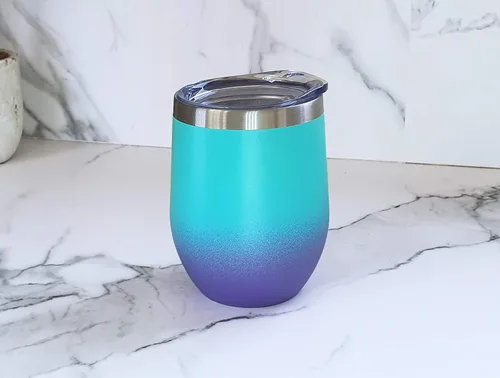 Miniatura 4 de CHILLOUT LIFE - Vaso de acero inoxidable de 12 onzas con tapa, diseño de viaje con aislamiento al vacío de doble pared para café, vino, cócteles