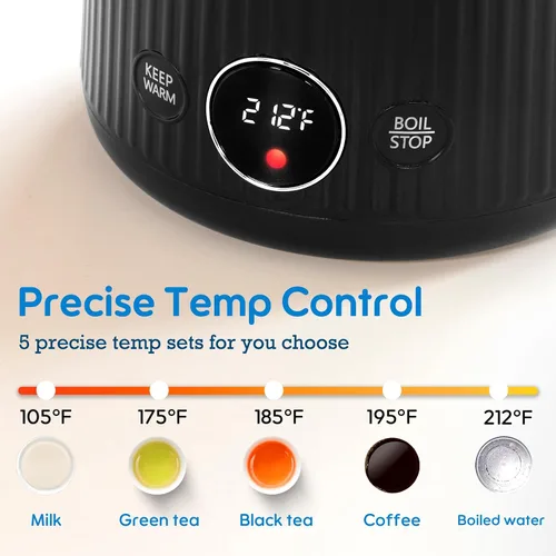 Miniatura 3 de Arofeer® 1.7L (57oz) Hervidor Eléctrico Grande con Control de Temperatura, Hervidor de Té Eléctrico para 7+ Tazas de Café y Té, Hervidor de Agua
