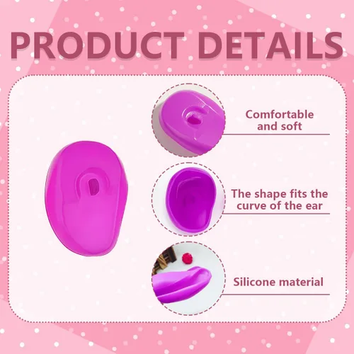 Miniatura 3 de 3 pares de orejeras de silicona suave para teñir el cabello, cubierta protectora para el oído, protección para el tratamiento del cabello
