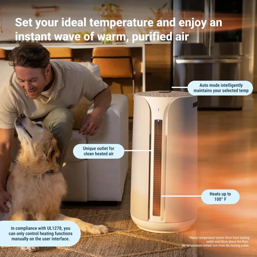 Miniatura 7 de BLUEAIR ComfortPure - Purificador de aire 3 en 1 más potente de refrigeración, calefacción, purificador de aire, HEPASilent para el hogar, mascotas