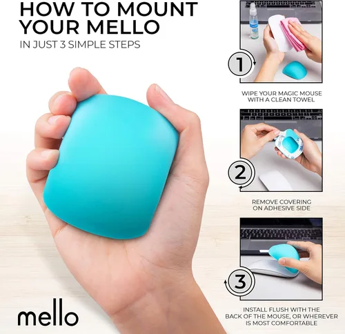 Miniatura 8 de Mello - Cojín de silicona compatible con Apple Magic Mouse 1 y 2 (azul arándano)
