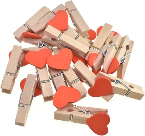 Miniatura 27 de HAHIYO Pinzas para ropa de madera doradas, mini pinzas para la ropa, no se deshacen de 1 pulgada de largo, paquete de 80 resortes resistentes