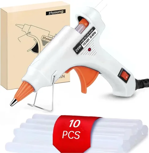 Miniatura 9 de Mini Pistola de Pegamento Caliente, Juego de Pistola de Pegamento de 10 Barras de Cola Caliente para Reparaciones Rápidas, Artista, DIY, Arte