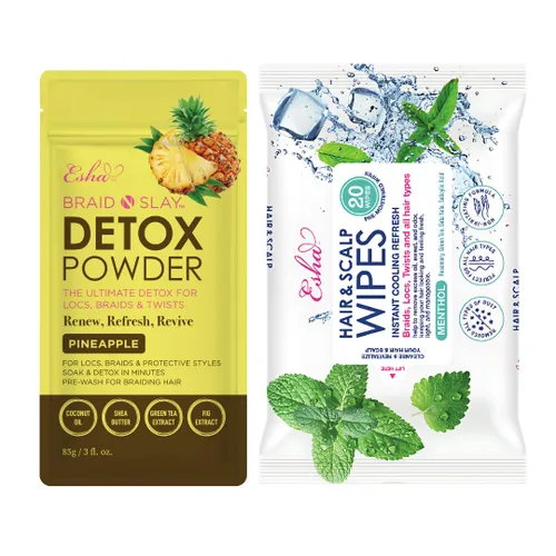 Miniatura 12 de Esha Kit de desintoxicación – Toallitas para cabello y cuero cabelludo + polvo de desintoxicación de pomelo – Limpieza del cuero cabelludo y cuidado