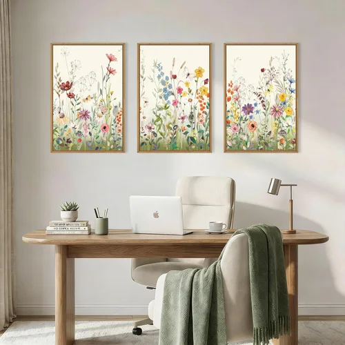 Miniatura 66 de Lienzo decorativo abstracto grande con marco naranja quemado, decoración de pared azul neutro y negro, arte moderno con pinceladas, impresión