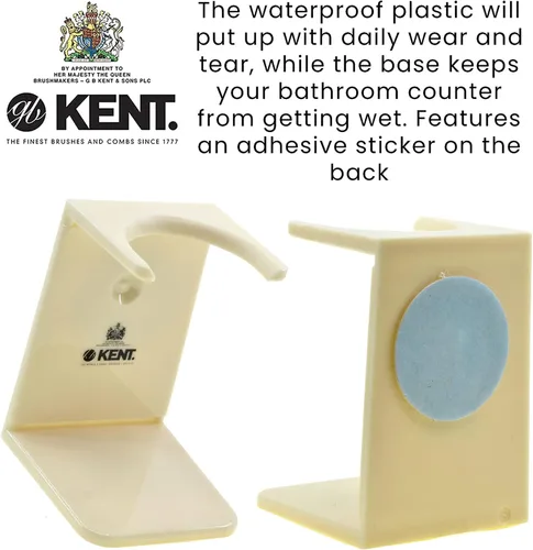 Miniatura 3 de KENT VSB1 - Soporte pequeño de plástico negro para cepillo de afeitar autoadhesivo, para colgar y secar, parte esencial de cualquier kit de afeitado