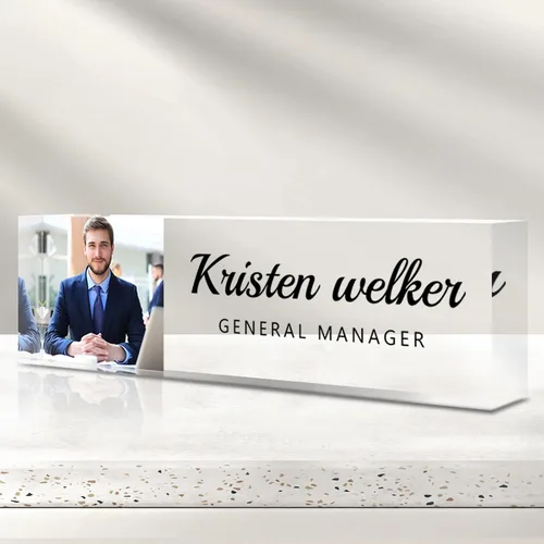 Miniatura 42 de Placa de nombre personalizada para escritorio, placas de nombre grabadas personalizadas para hombre, regalos del día del jefe para jefe, decoración
