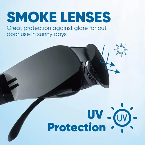 Miniatura 2 de amoolo Gafas de seguridad teñidas a granel de 24, gafas de sol protectoras, lentes de humo oscuro para protección UV, protección ocular resistente a