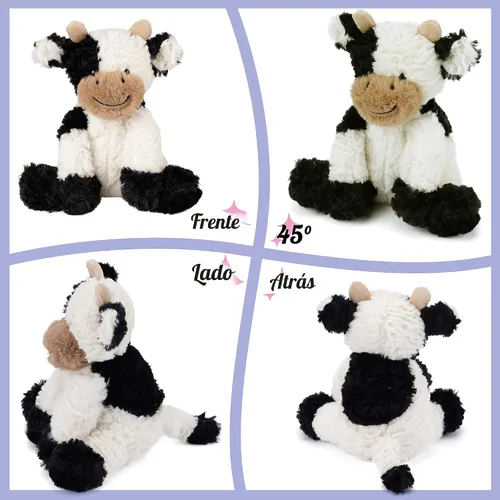 Miniatura 4 de Hopearl Adorable Vaca de Peluche, Juguetes de Vaca Flexible Suave, Animales de Peluche, Regalos de Cumpleaños Lindos para Niños, Niñas, Niños