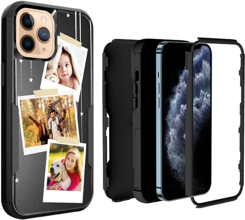 Miniatura 50 de Funda de fotos personalizada para iPhone 11 Apple Phone Plaid Collage - Imagen personalizada para hacer fotos en 3 híbridos gruesos resistentes