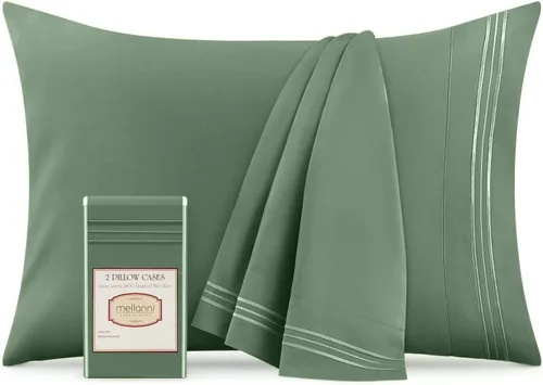 Miniatura 50 de Mellanni Fundas de almohada – Fundas de almohada lujosas, extrasuaves, refrescantes – 2 fundas de almohada de la colección Iconic – Cierre de sobre