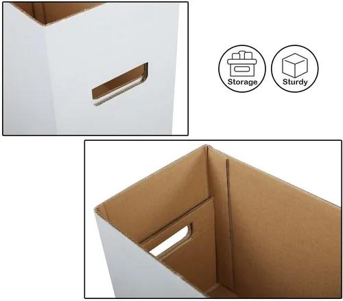 Miniatura 5 de G-PLUS Caja de almacenamiento para cómics de cómics con capacidad para 150-175 cómics, plegable y apilable, caja corta a prueba de humedad, cartón
