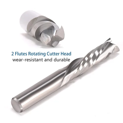 Miniatura 5 de Brocas de enrutador en espiral hacia arriba y abajo, broca de compresión de 1/4 de pulgada de diámetro de corte, 1 pulgada de longitud de corte