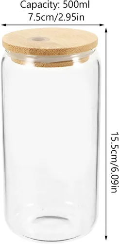 Miniatura 4 de Kichvoe Vaso de té para bebidas con tapa y popote para cócteles, jugos y fiestas (Transparent1)