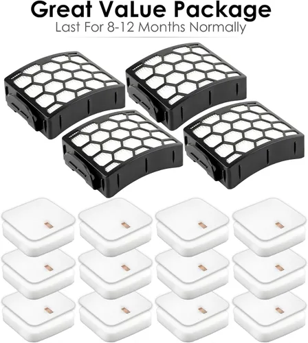 Miniatura 3 de Paquete de 16 filtros Hepa + 12 filtros de espuma compatibles con Shark LA502, LA322, LA702, LA502, LA301, LA300, LA455, LA702 Rotator Lift-Away ADV