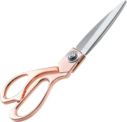 Tijeras de sastre afiladas de oro rosa de 8 pulgadas Tijeras de tela Tijeras de cuero Tijeras de cuero de acero inoxidable Profesional Ropa de alta
