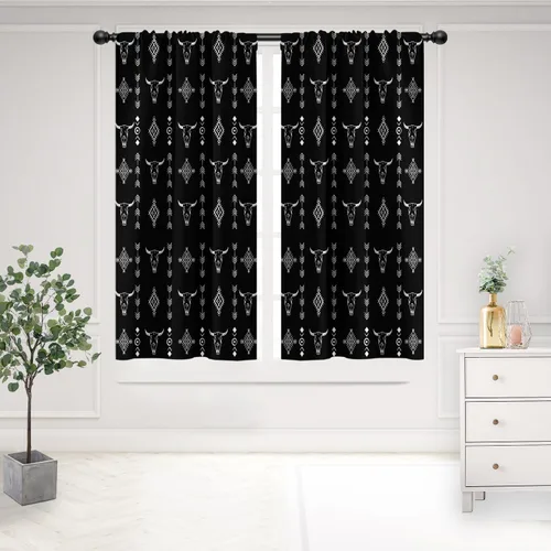 Miniatura 38 de Cortinas de cocina de estilo granja occidental con bolsillo para cortinero, pequeñas y cortas, estilo café rústico, cabaña, puerta de granero