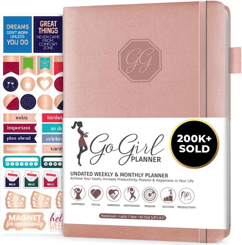 Miniatura 26 de GoGirl Agenda y organizador para mujer – Agenda semanal tamaño A5, diario de objetivos y agenda para mejorar la gestión del tiempo, la productividad