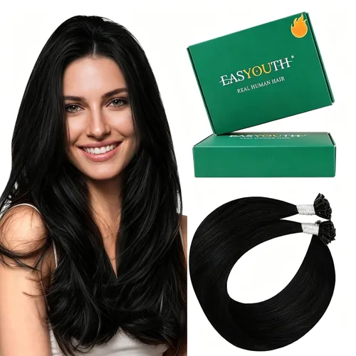 Miniatura 46 de Easyouth Extensiones de cabello humano con alambre, color marrón oscuro, extensiones de cabello humano Remy, extensión de línea de pescado