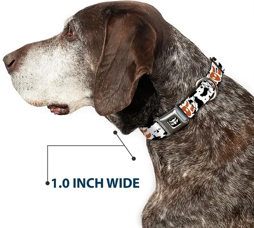 Miniatura 6 de Collar de perro con hebilla de cinturón de seguridad Toy Story Woody Bounding Cowboy Bull Cow Blanco Negro Marrón 9 a 15 pulgadas 1.0 pulgadas