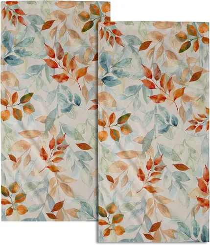 Miniatura 29 de Juego de 2 toallas de mano para el 4 de julio, 14 x 28 pulgadas, diseño patriótico de hojas florales rojas y azules, absorbentes y suaves