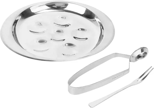Miniatura 8 de DOITOOL Juego de platos Escargot de acero inoxidable con tenedores y pinzas, vajilla de caracol de 3 piezas para uso en el hogar, restaurante
