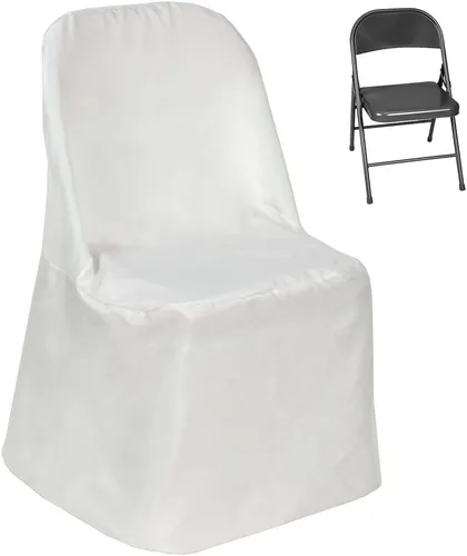 Miniatura 14 de Tableclothsfactory - 20 unidades de fundas de silla de lino y poliéster color rubor, para sillas plegables y de comedor, para eventos de boda