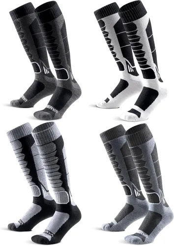 Miniatura 10 de Calcetines de lana de merino para esquí para hombres, mujeres y jóvenes - Calcetines térmicos de snowboard con amortiguación completa por encima