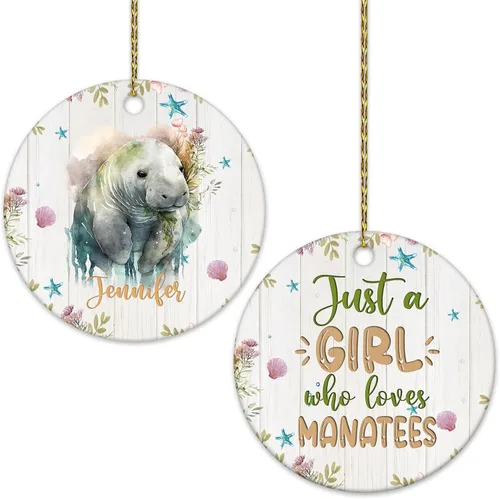 Miniatura 15 de Hyturtle Adorno de Navidad personalizado para los amantes de los ajolotes – Just A Girl Who Loves Axolotls Adorno de cerámica con nombre